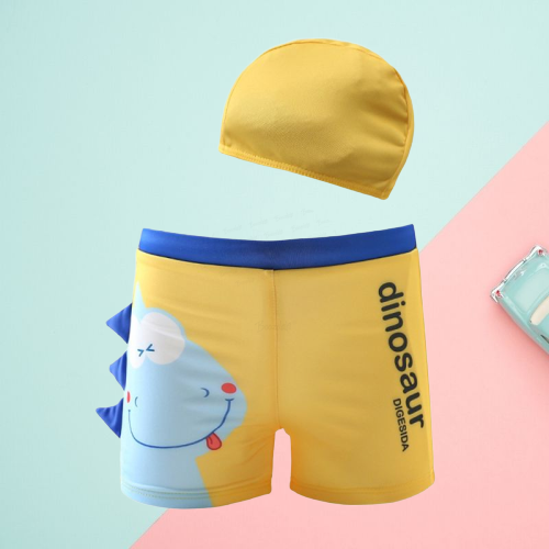 Toddler Big Kids 2-Piece Dinosaur Swimming Trunks with Swim Hat 兴城市沙后所亿柏渡 James Yang