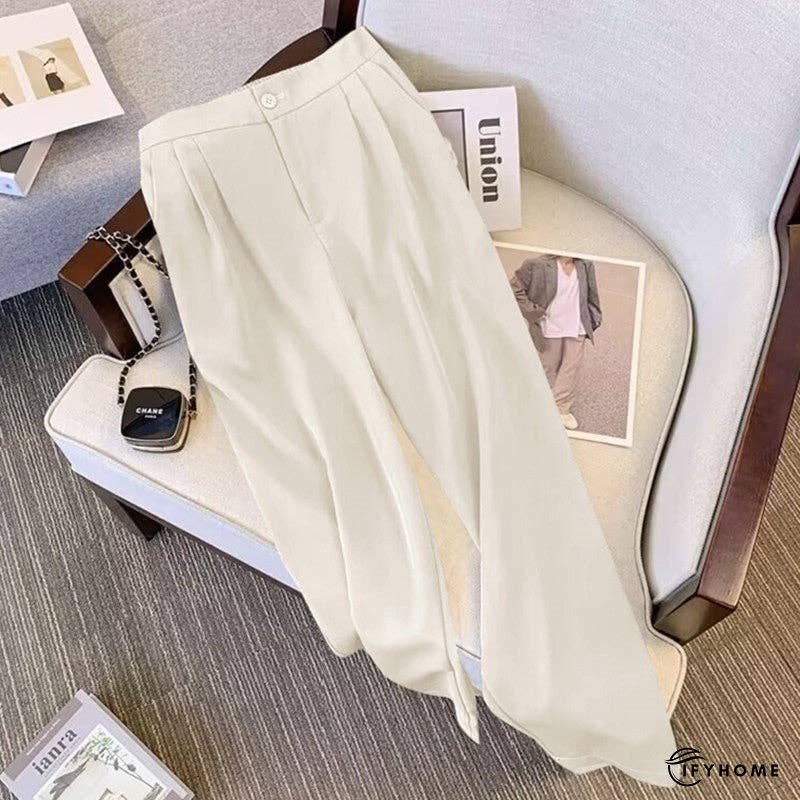 Relaxed Fit Solid Color Casual Wide Leg Pants | IFYHOME