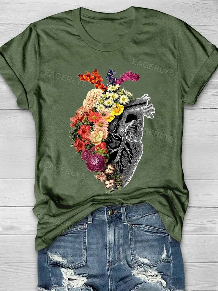 Eagerlys Flower Heart T-shirt Eagerlys