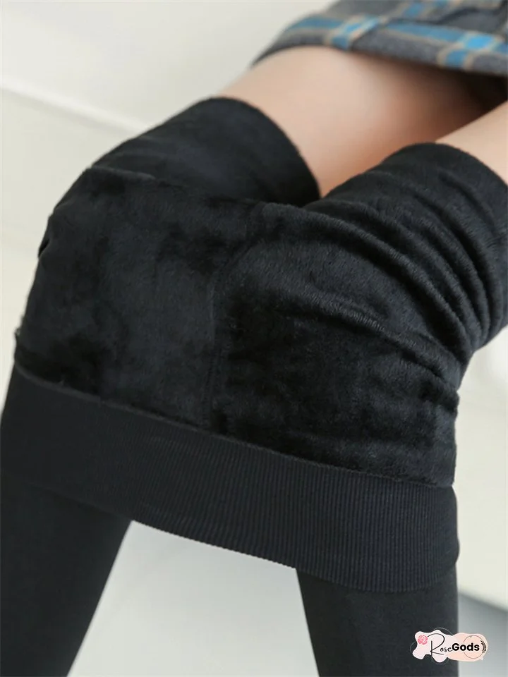 Fleece Lined Leggings For Women Fleece Pants Tights Leggings Fleece lined Green Purple Wine Fashion Casual Daily Stretchy Full Length Tummy Control Solid Colored One-Size