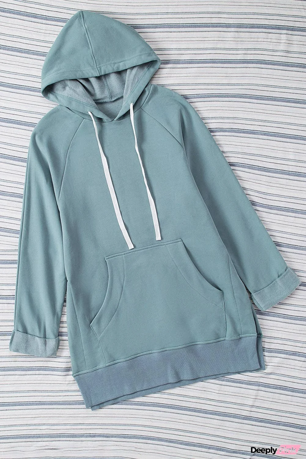 Side Slit Raglan Sleeve Hoodie