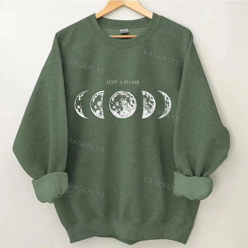 Eagerlys Just a phase moon phases Sweatshirt Eagerlys