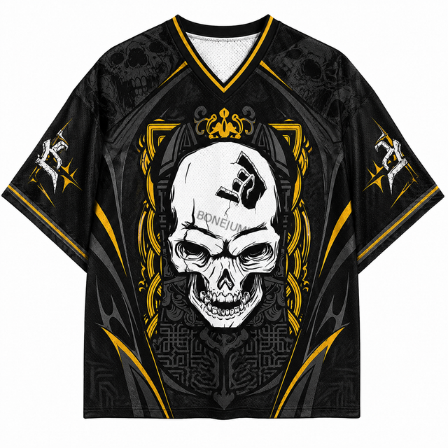 Street Gold Skull Short Sleeve Jersey
