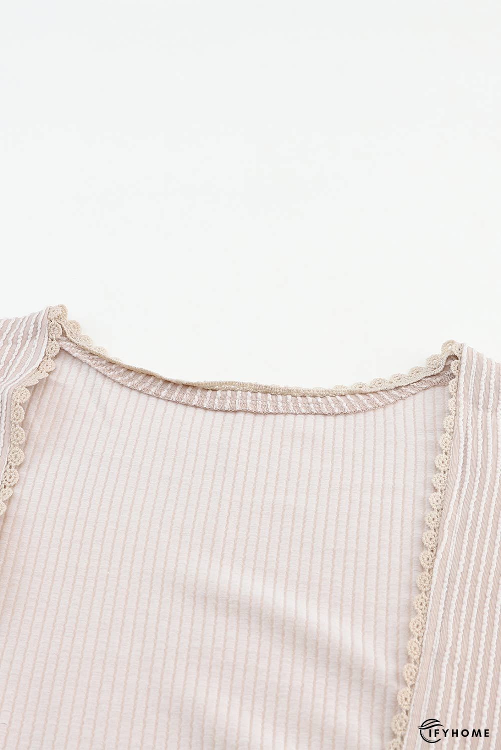 Lace Trim Ribbed Oversize Kimono | IFYHOME