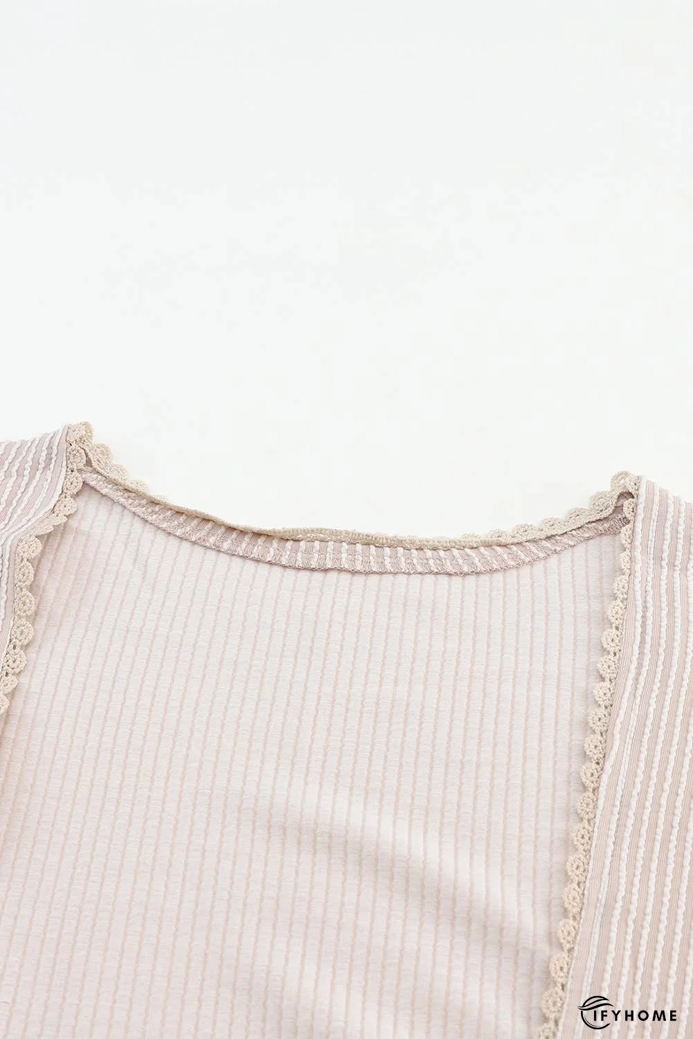 Lace Trim Ribbed Oversize Kimono | IFYHOME