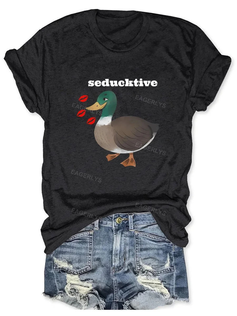 Eagerlys Seductive Duck Printing T-shirt Eagerlys