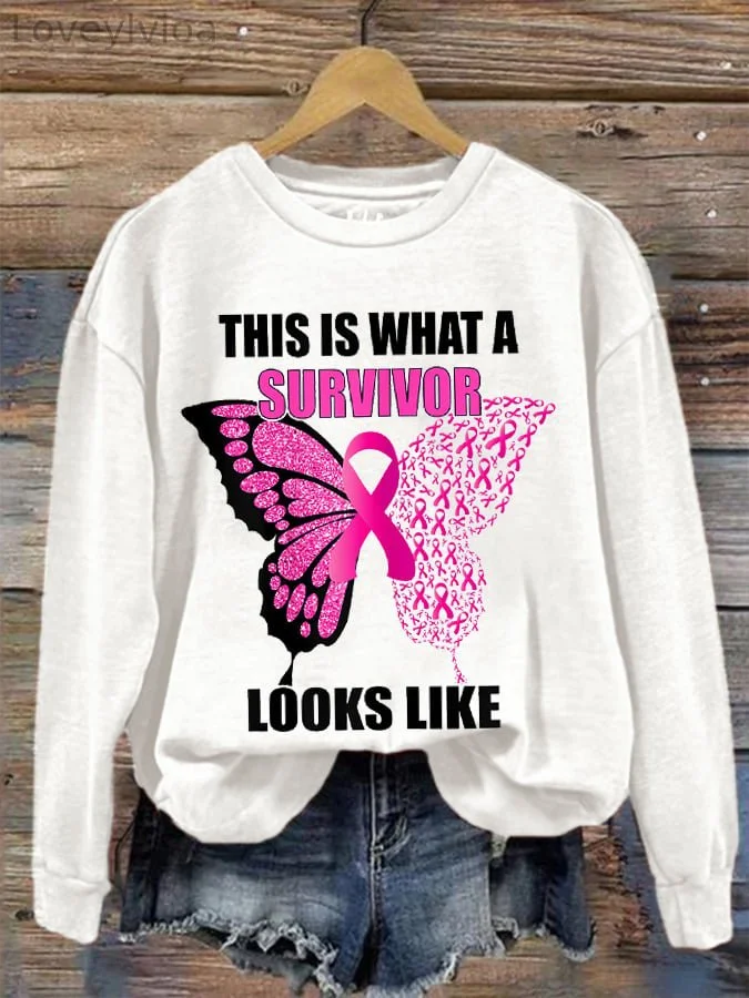 Women's Breast Cancer This is What A Survivor Looks Like Sweatshirt