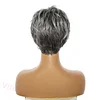 New Glueless Salt and Pepper Short Straight Bob Pixe Cut Wig