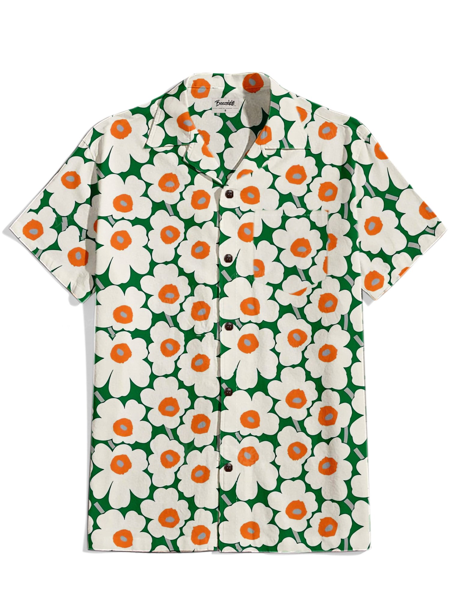 Color Matching Flowers - 100% Cotton Cuban Collar Shirt