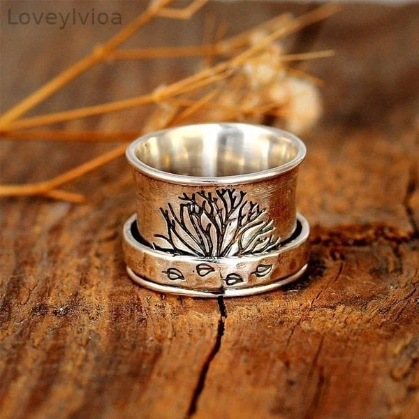 🎁 Tree of Life Spinner Meditation Ring