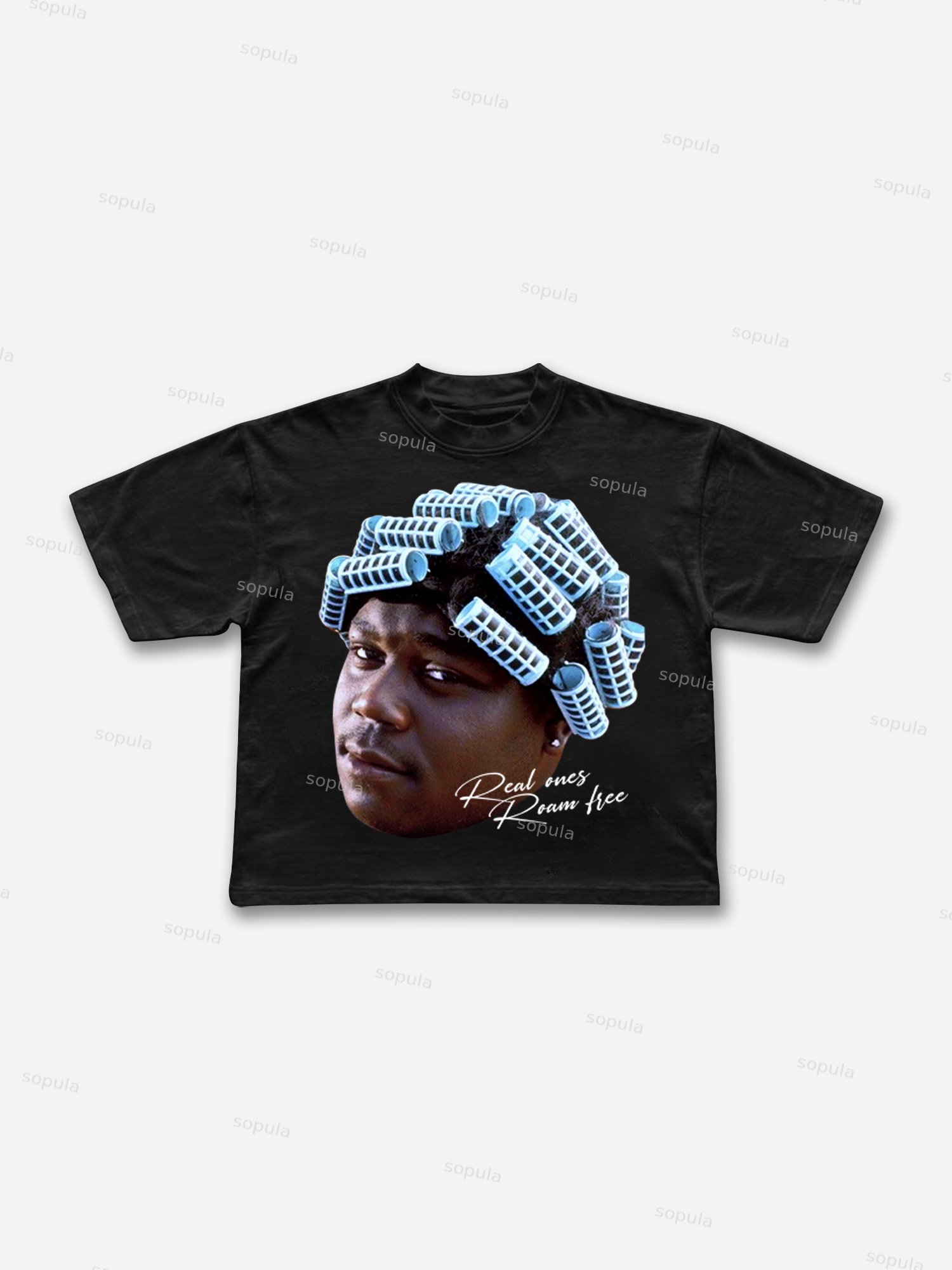 Street Star Big Head Figure Graphic Cropped T-shirt