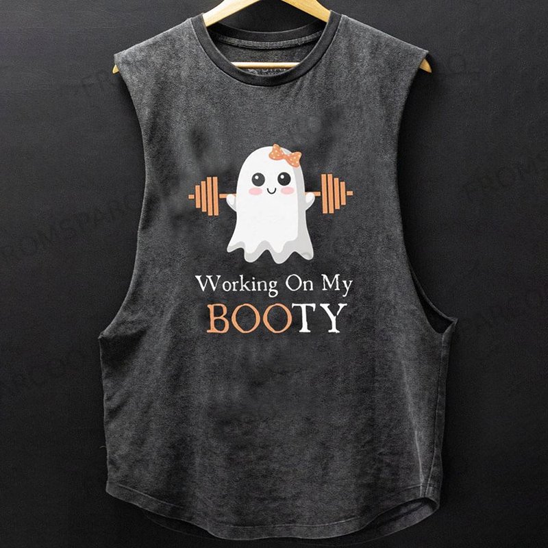WORKING ON MY BOOTY SCOOP BOTTOM COTTON TANK