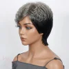 Salt & Pepper Edgy Pixie Cuts Glueless Wig