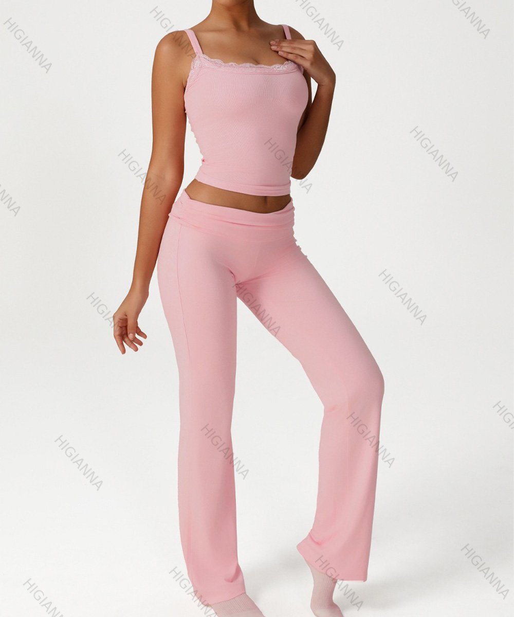 Lace-Trim Camisole & Flare Pants Lounge Set - HIGIANNA&reg;