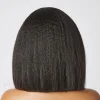 New Glueless Kinky Straight 200% Density Black Bob Wigs