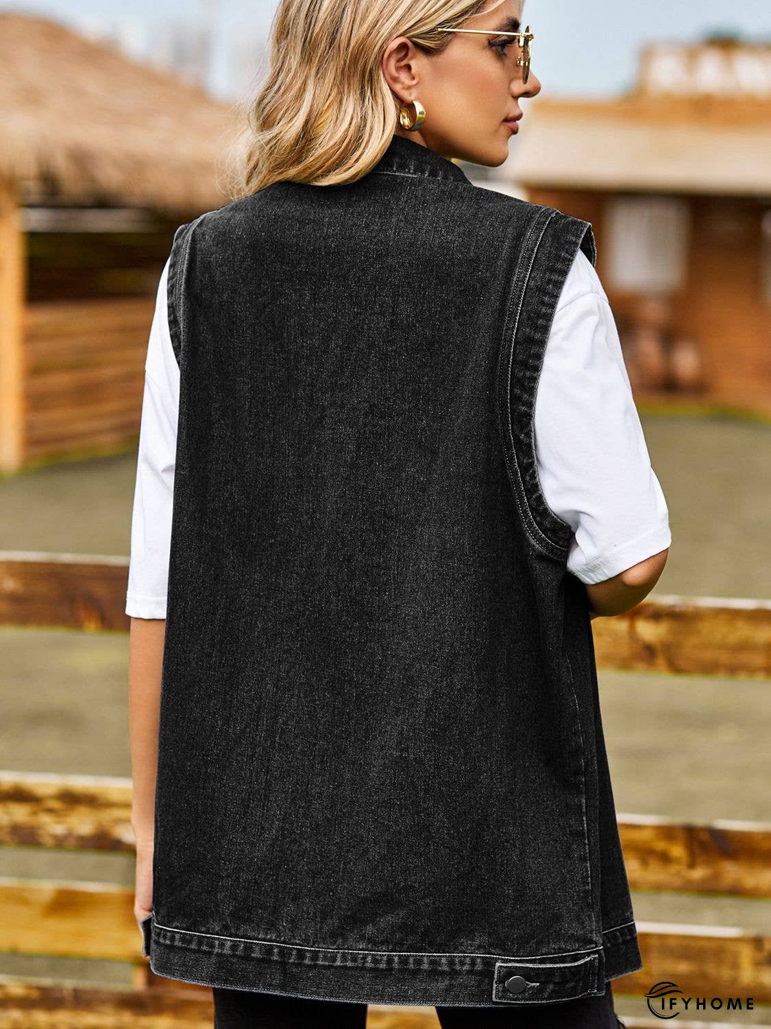 Button Down Denim Vest | IFYHOME