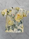 Unisex Flower And Bird Painting Abstract Print Design T-Shirt