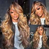 Brown Mixed Gold Brazilian Water Wave Wigs