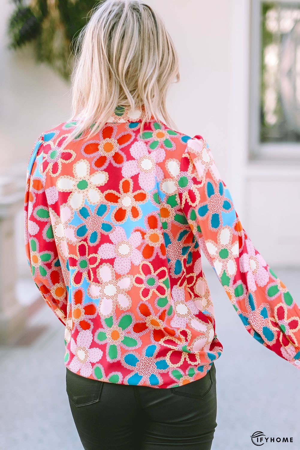 Floral Print Bubble Sleeve Shirt | IFYHOME