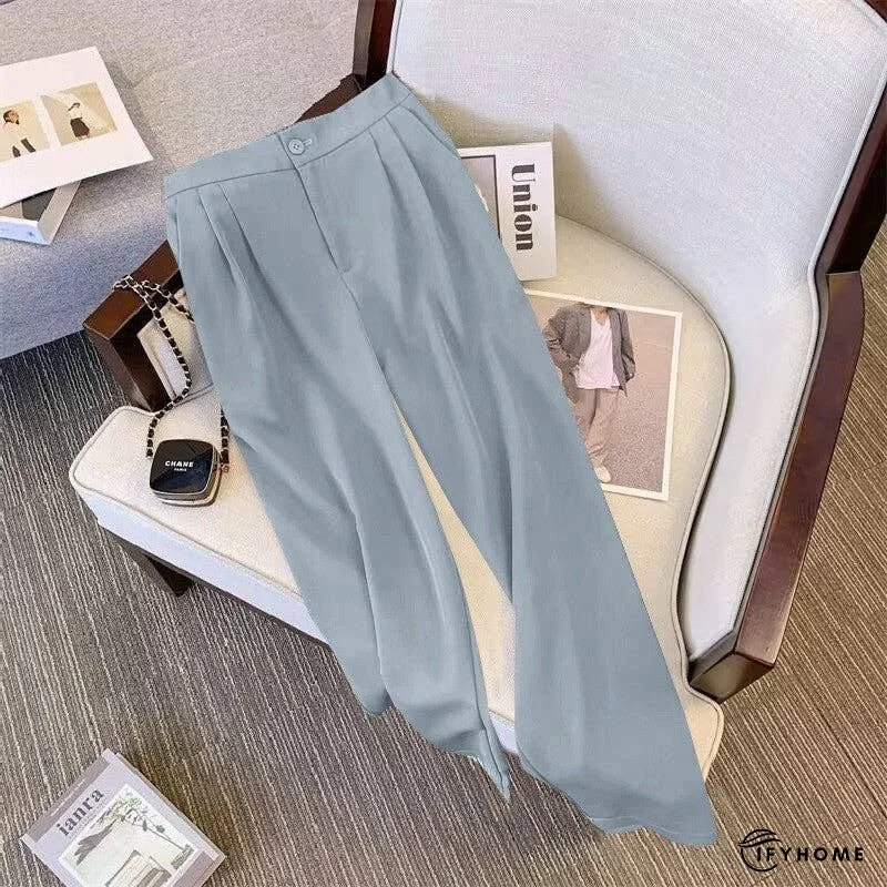 Relaxed Fit Solid Color Casual Wide Leg Pants | IFYHOME