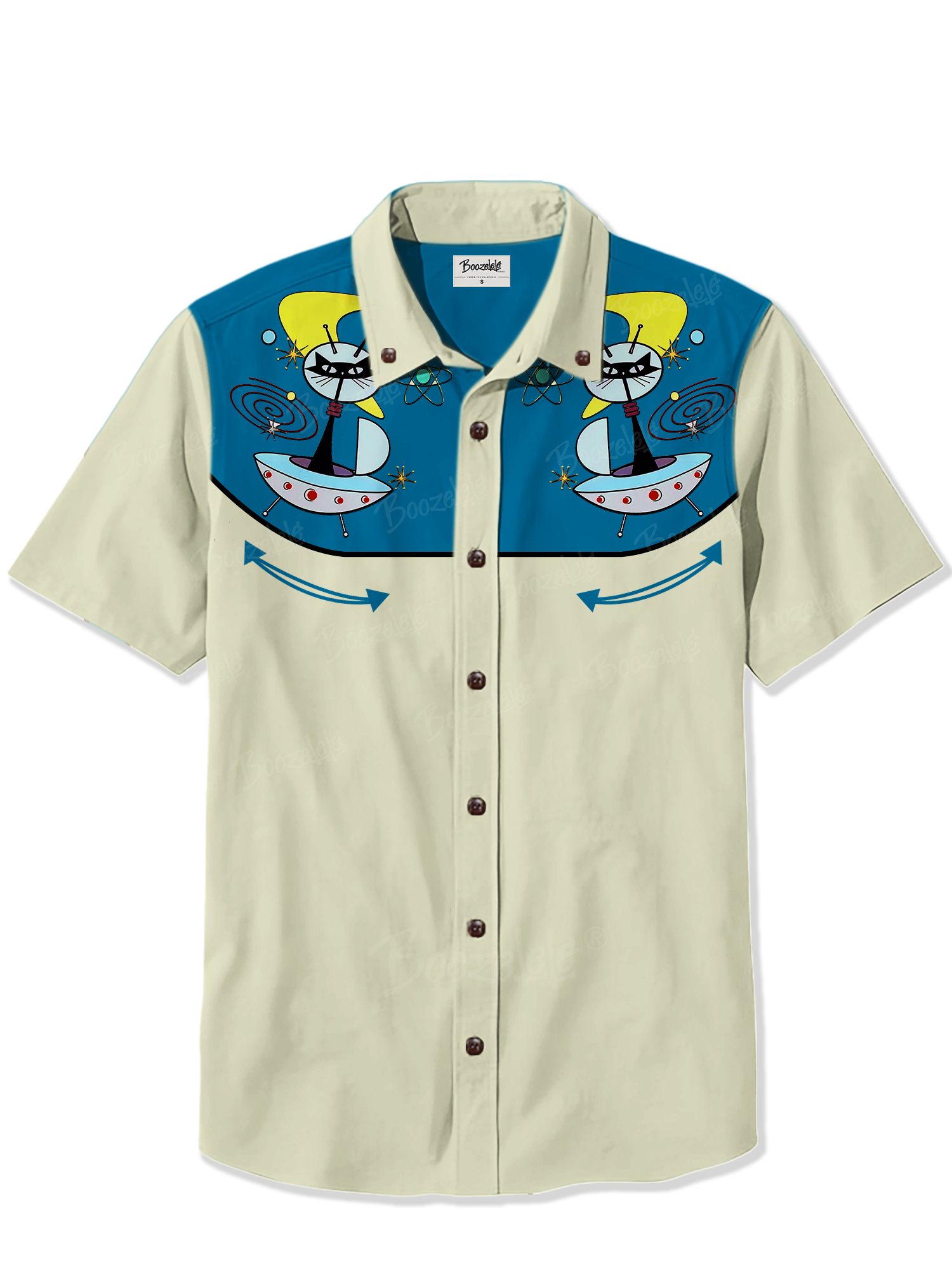 1950s Retro Space Cat - 100% Cotton Shirt