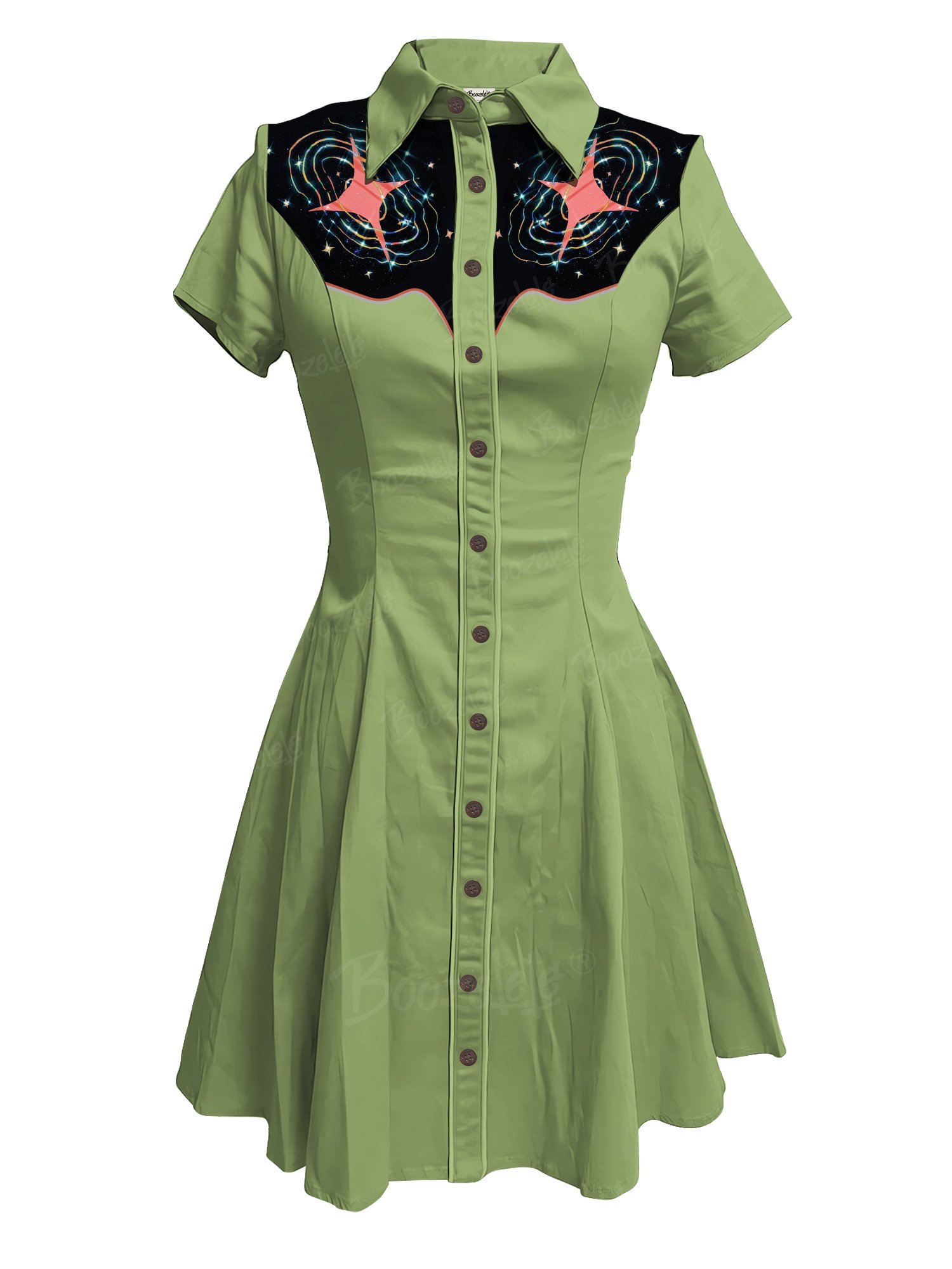 Retro Space Stars - 100% Cotton Dress