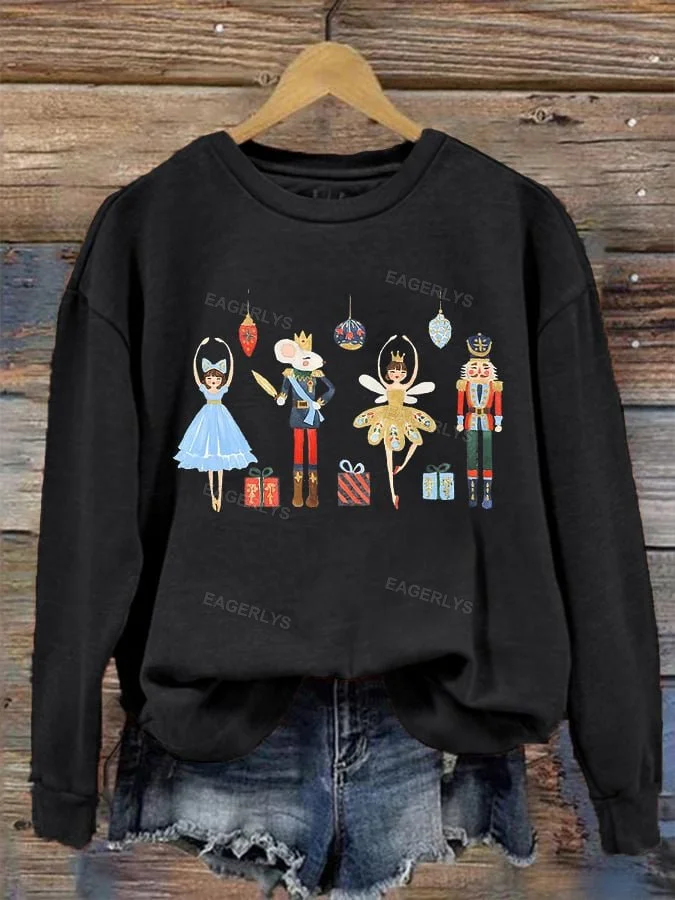 Eagerlys Women's Merry Christmas Nutcracker Sweatshirt Eagerlys