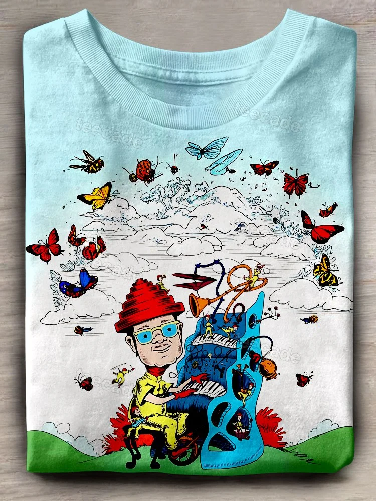 Teecade DEVO Plays The Piano Art Print T-shirt