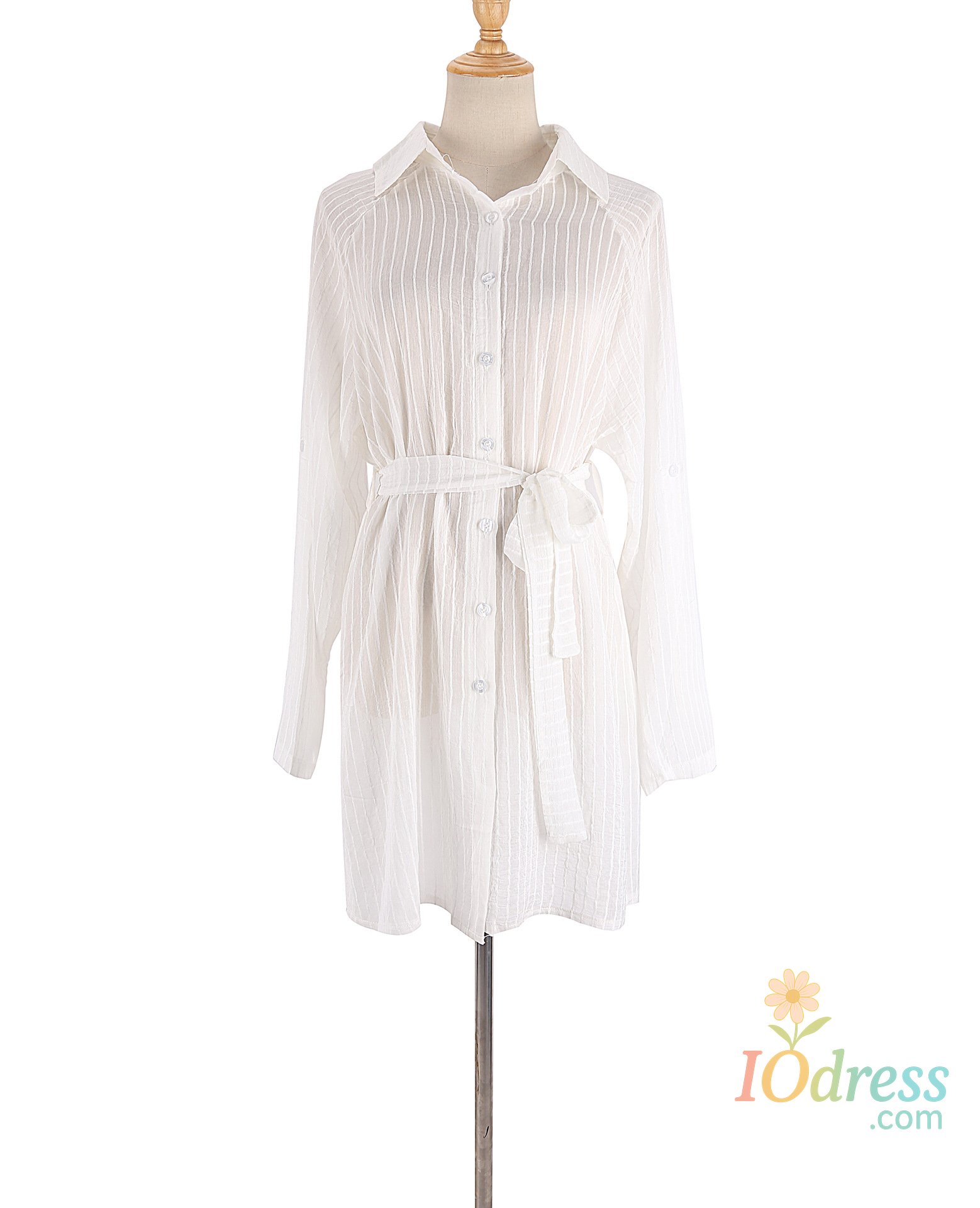 IO Dress Beach Shirts Bikini Cover Ups for Women Self Belted Kimono Dress Elegant Swimsuit Covers Holiday Bathing Suits Beachwear