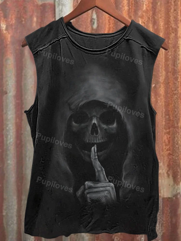 Pupiloves Pupiloves The Grim Reaper Says Shh Tank Top