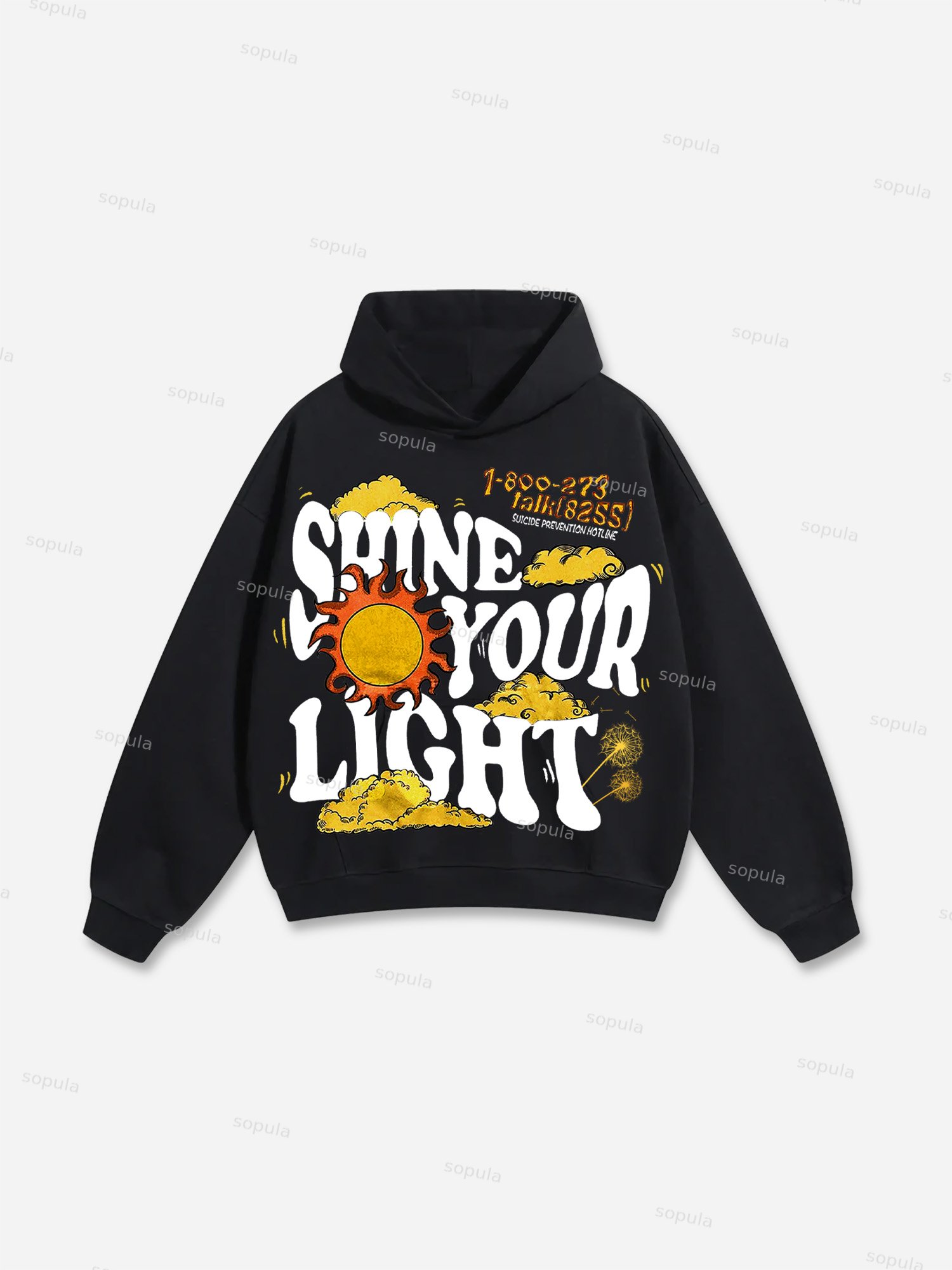 Sopula Shine Your Light Graphic Oversized Hoodie