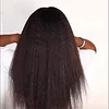 Glueless Kinky straight 200% density glueless brazilian black wigs