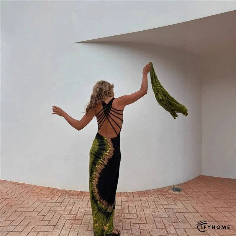 Floral Print Strappy Back Crossbody Dress | IFYHOME