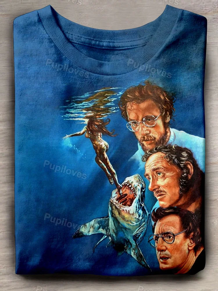 Pupiloves Pupiloves Jaws Movie Art Print T-shirt