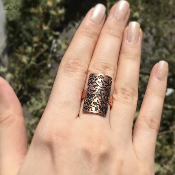 Flower Bird Signet Ring