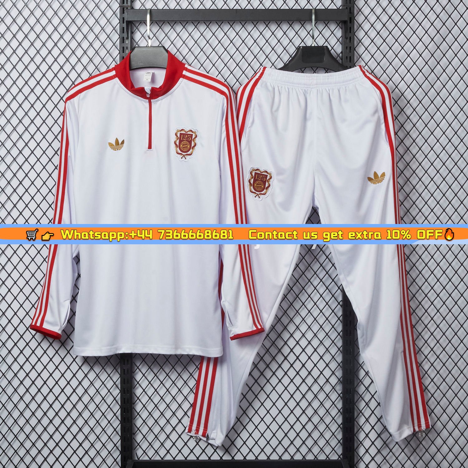 Bayern Munich 2025 125th Anniversary 1/4-Zip Long Sleeves Training Set - White