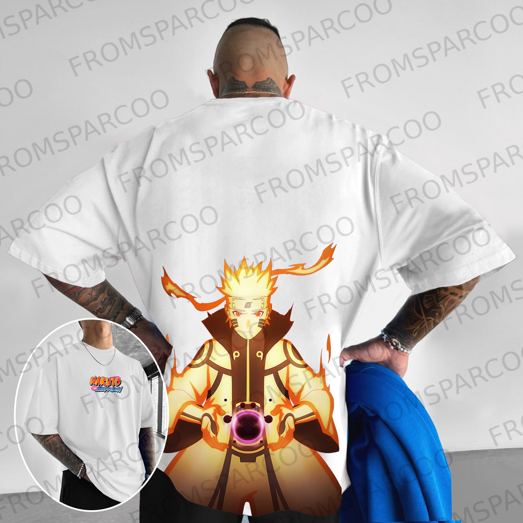 Oversized Naruto Anime Printed T-shirt