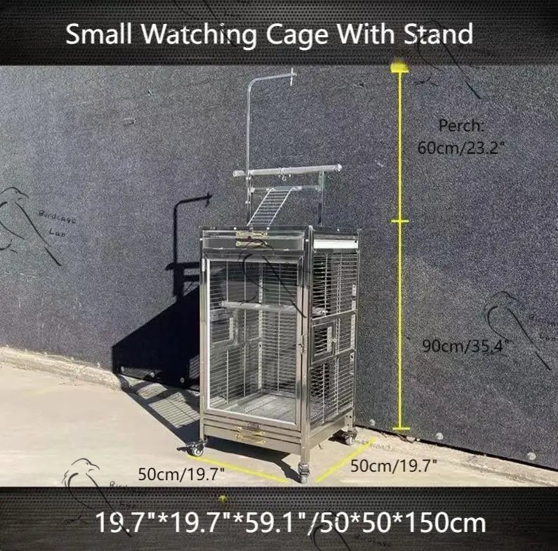 Birdcagelab | Large Pure Stainless Steel King Bird cage