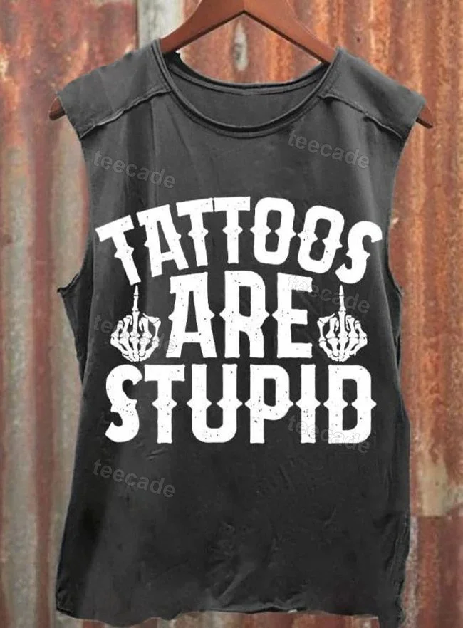 Teecade Teecade Tattoos Are Stupid Unisex Classic Tank Top
