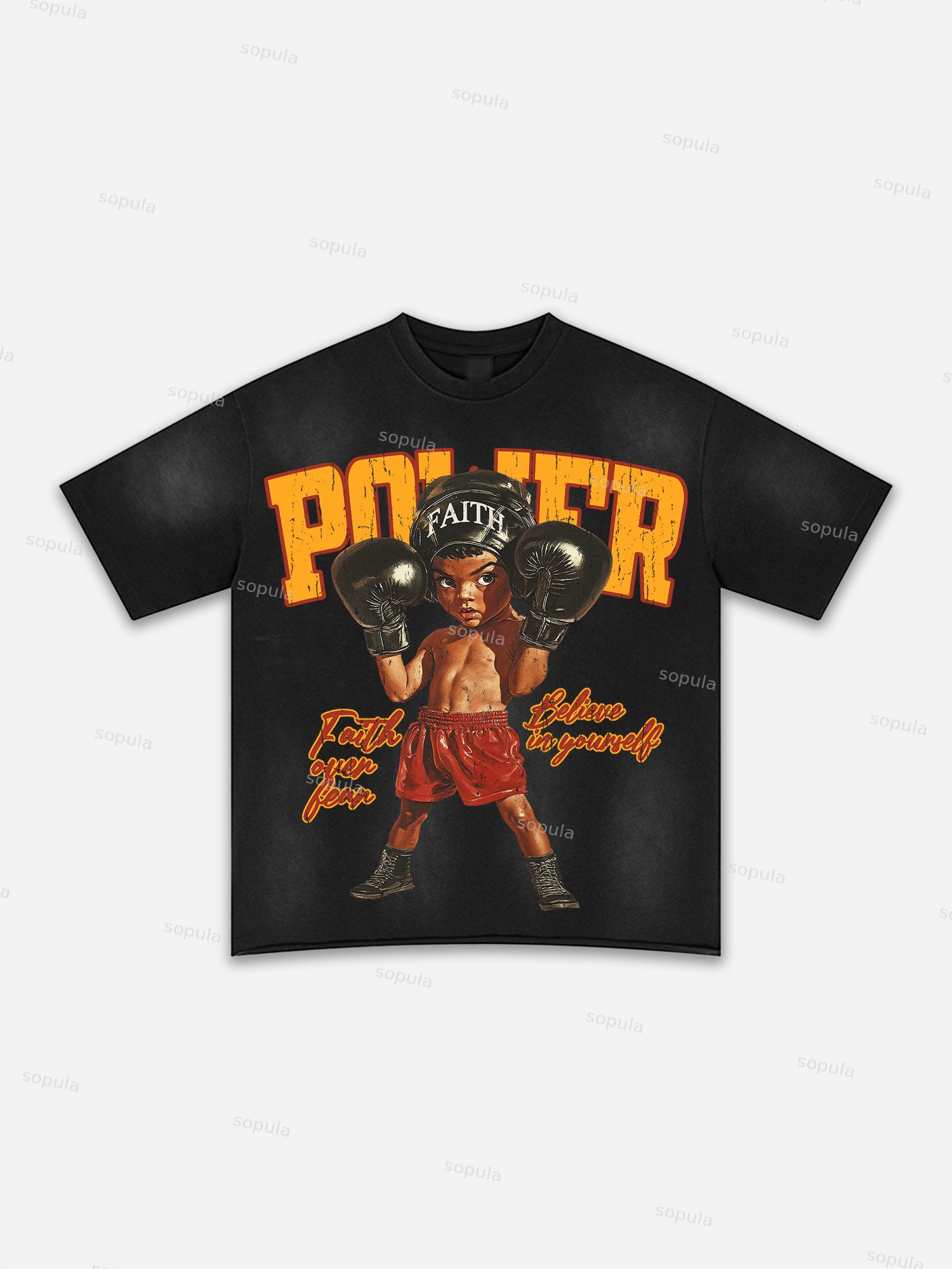 Boxer Boys Graphic Print Washed T-shirt
