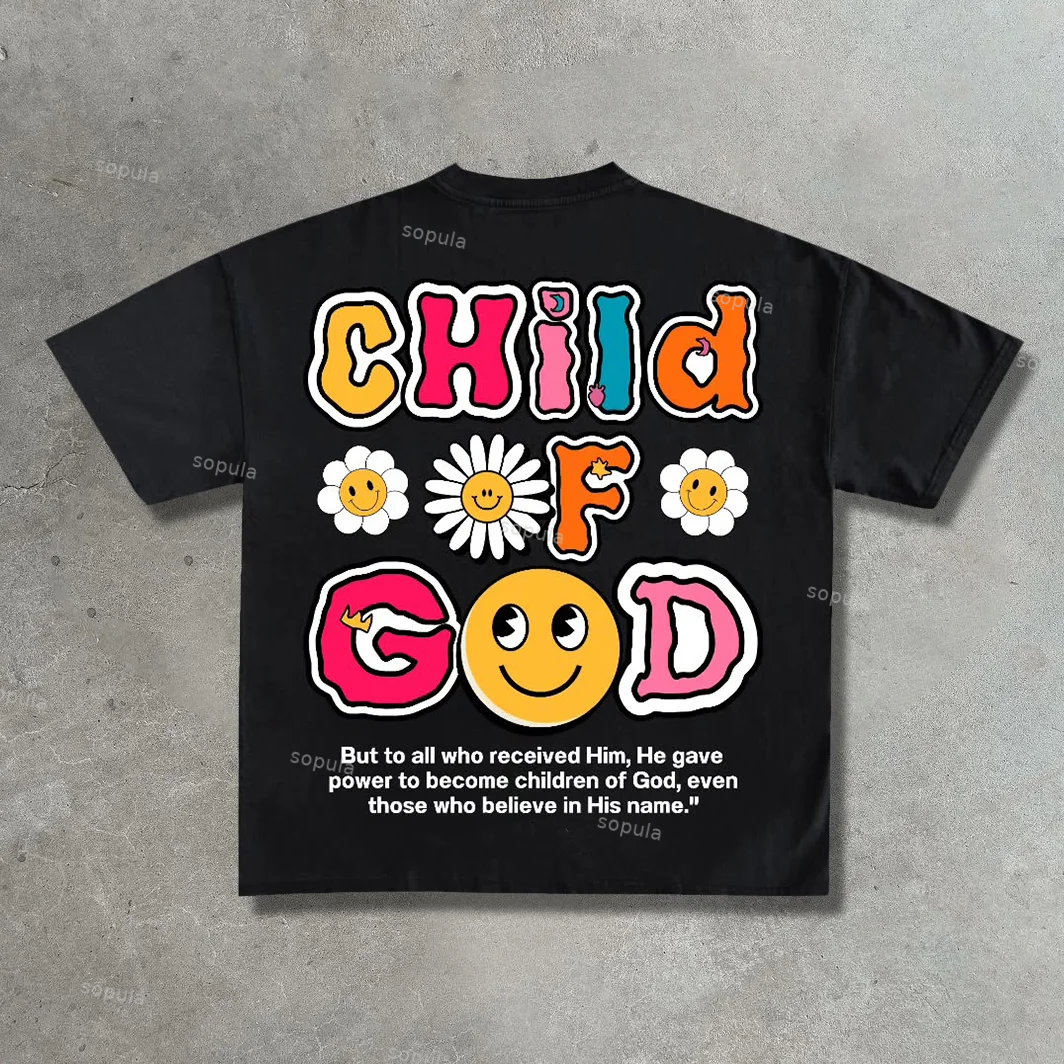 Men's Child of God in Floral Graphic T-Shirt