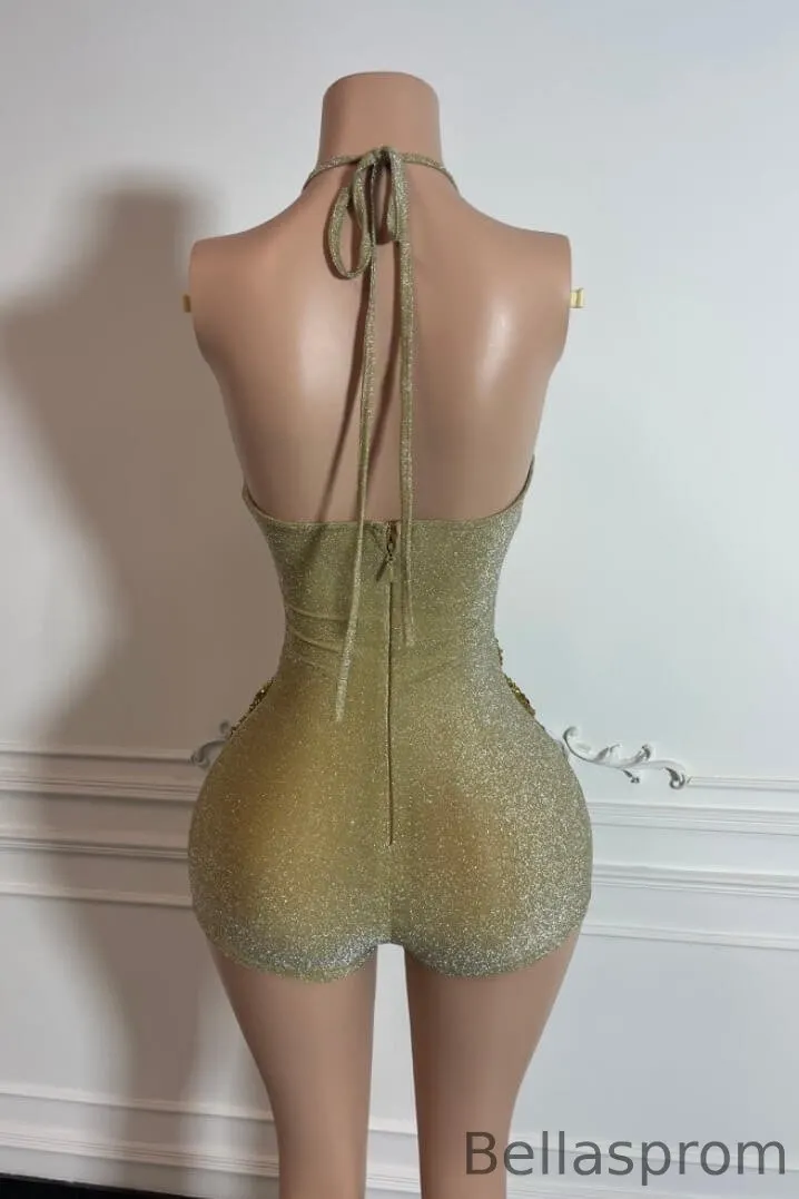 sachin and babi light blue dress Gold Sequin Dress Short main image 0