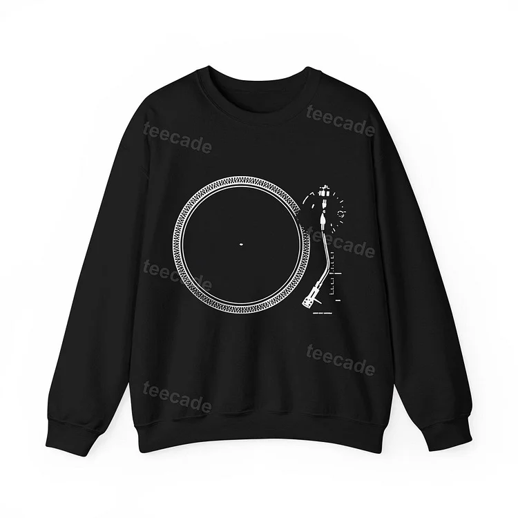 Teecade Teecade Turntable Retro Music Vintage Audio Vinyl Record Player LP Sweatshirt
