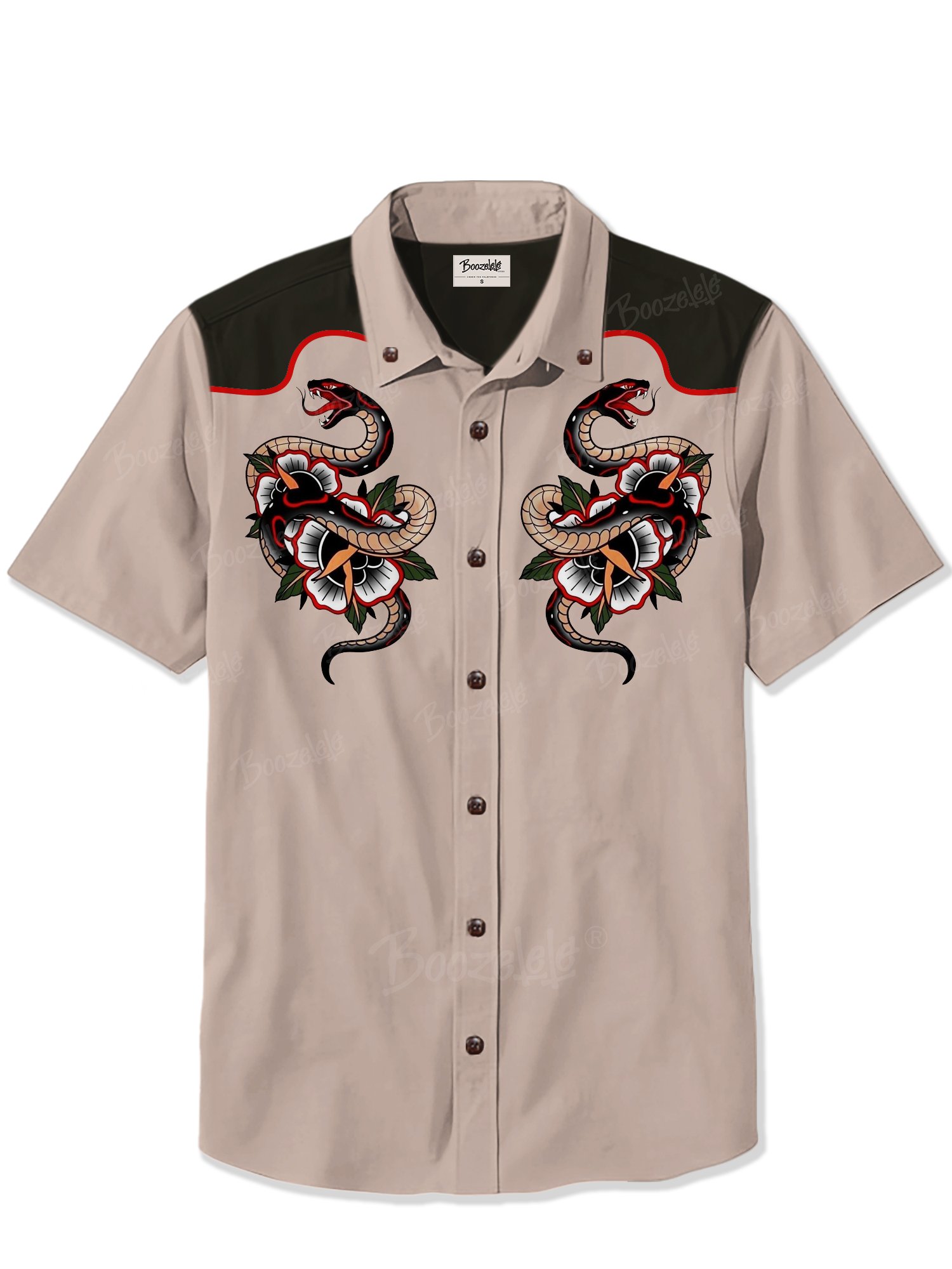 Snake Traditional Old School Tattoo - 100% Cotton Shirt