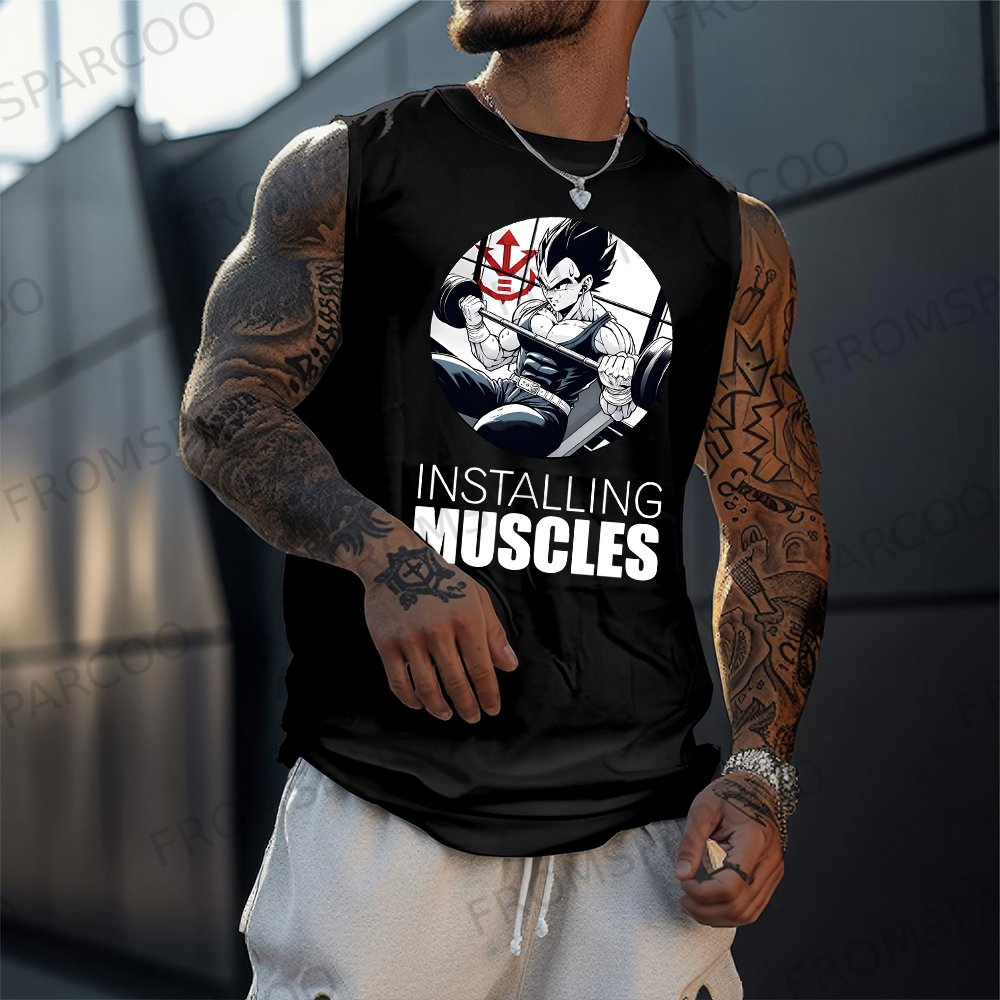 Men's Dragon Ball Anime Print Gym Tank Top