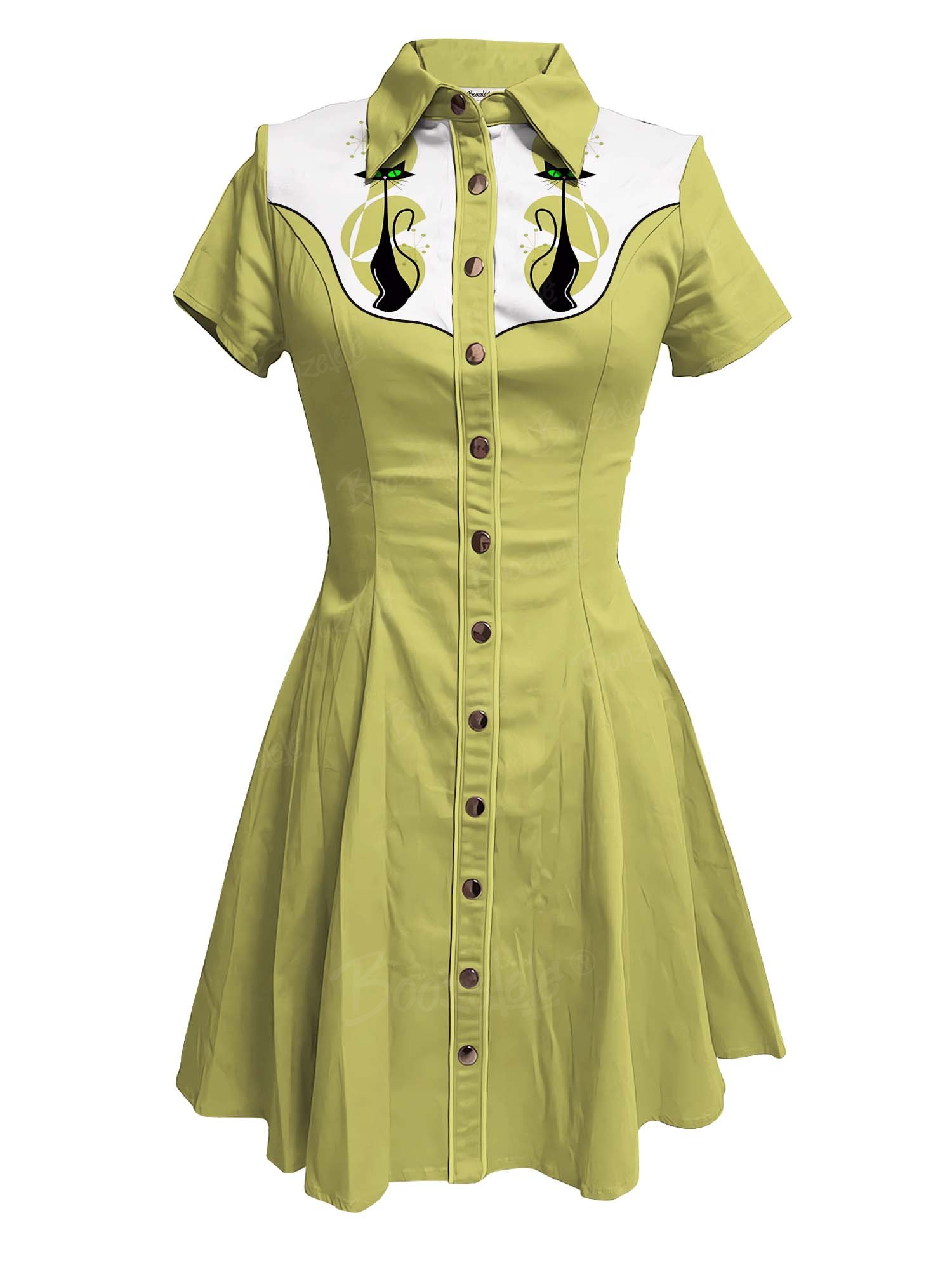 1950&lsquo;s Vintage Atomic Cat - 100% Cotton Dress