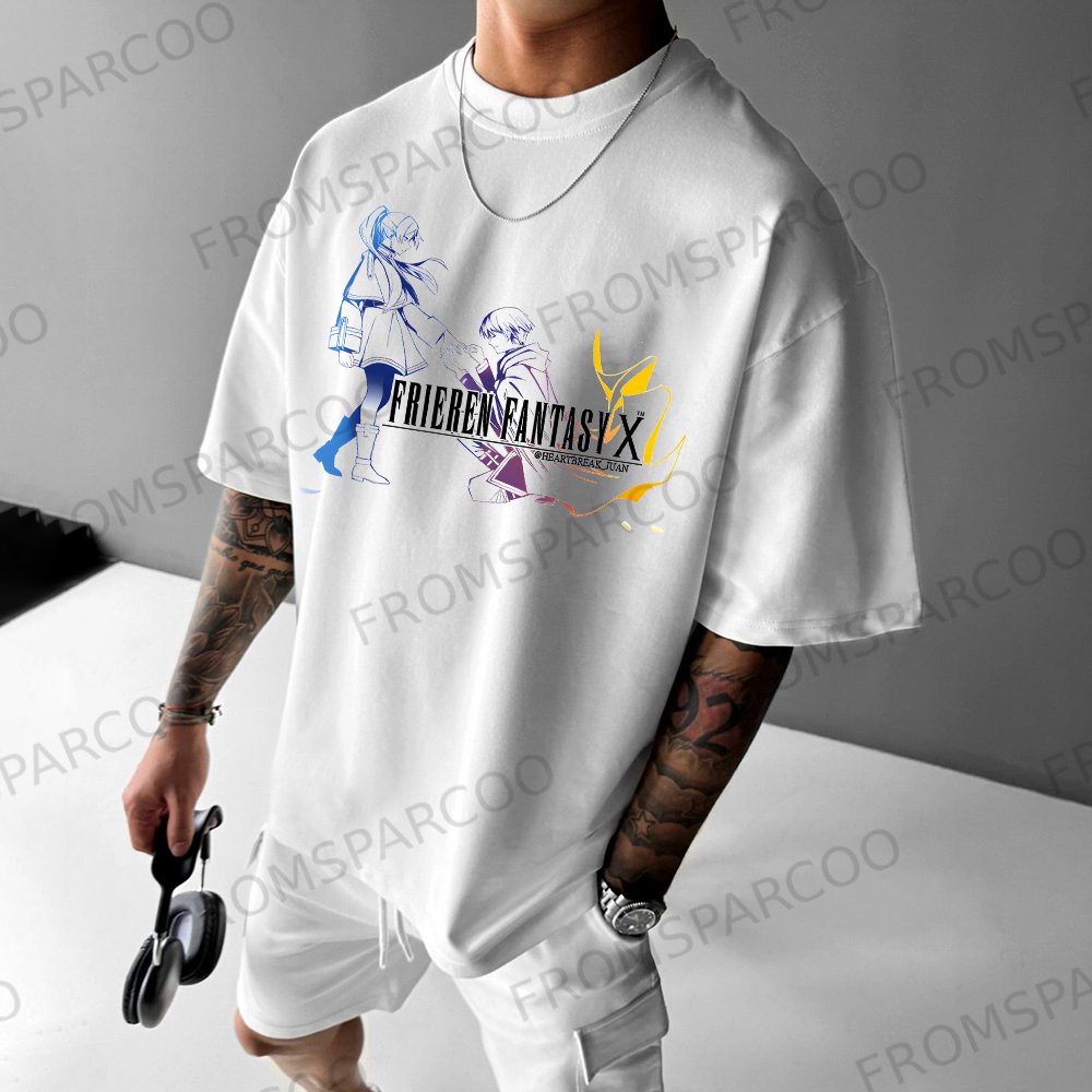 Casual Anime Simple Large Print T-Shirt