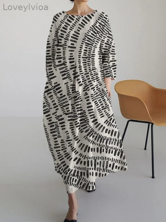 Women's Retro Casual Printed Dress