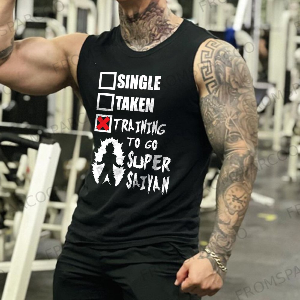 Men's Casual Dragon Ball Anime Printed Fitness Tank Top