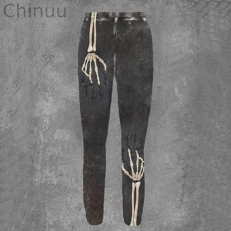 Women's Halloween Funny Skull Printed Casual Leggings